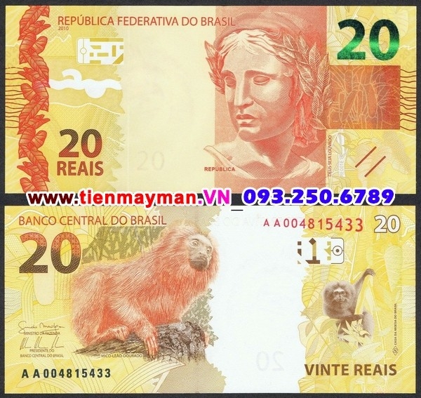 Tiền giấy Brazil 20 Reais 2012 UNC