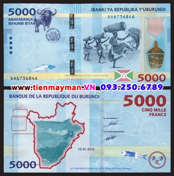 Tiền giấy Burundi 5000 Francs 2015 UNC