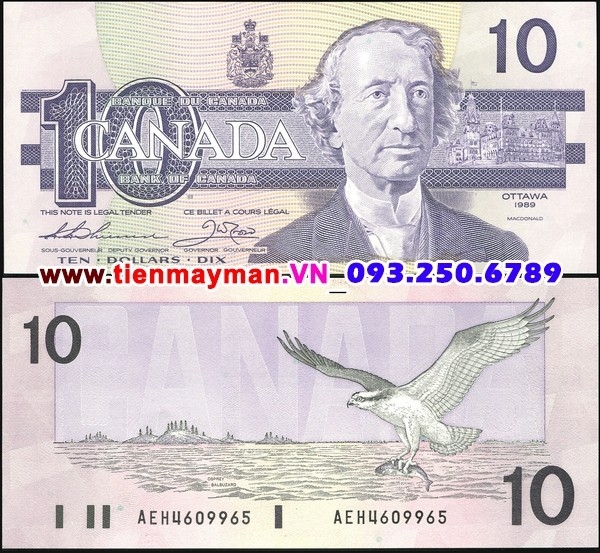 Tiền giấy Canada 10 Dollar 1989 UNC