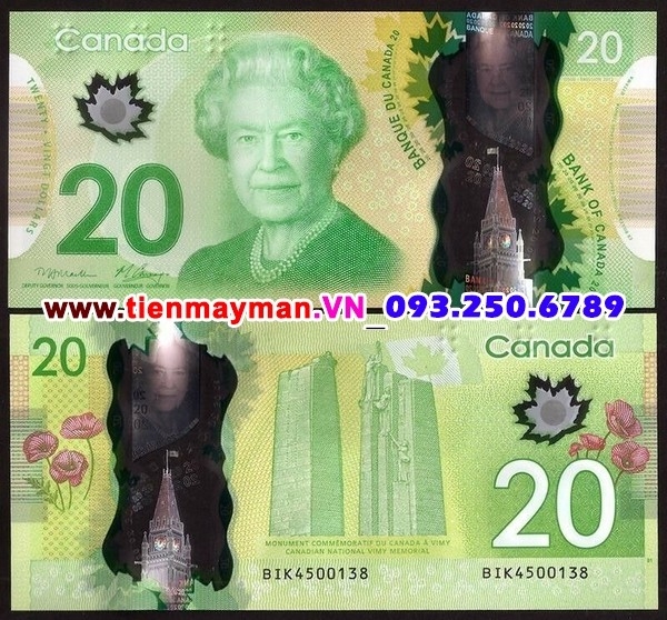 Tiền giấy Canada 20 dollar 2012 UNC