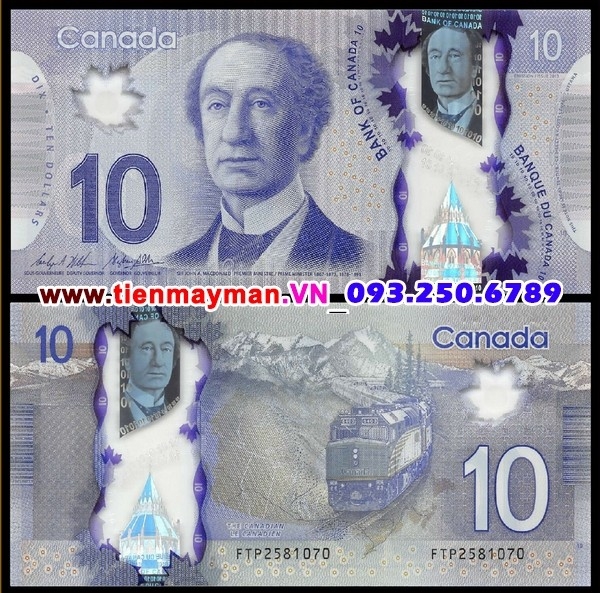 Tiền giấy Canada 10 dollar 2016 UNC