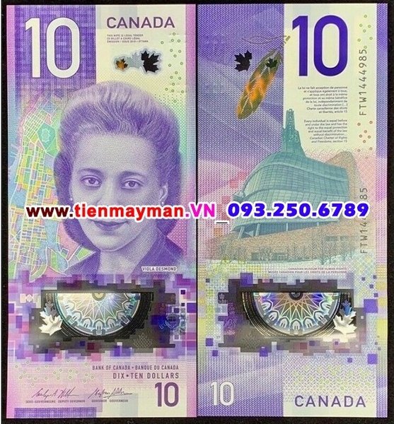 Tiền giấy Canada 10 dollar 2018 UNC polymer