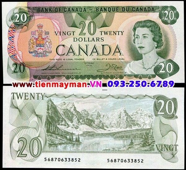 Tiền giấy Canada 20 dollar 1979 UNC