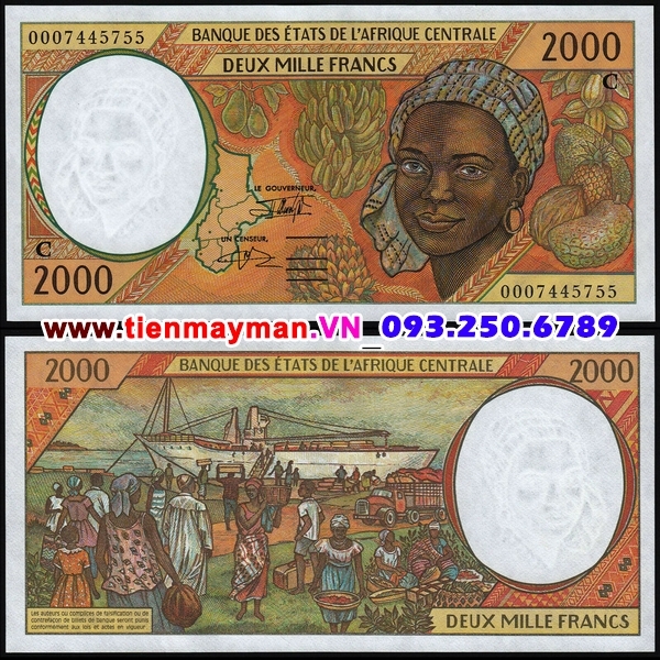 Tiền giấy Central African States 2000 Francs 2000 UNC