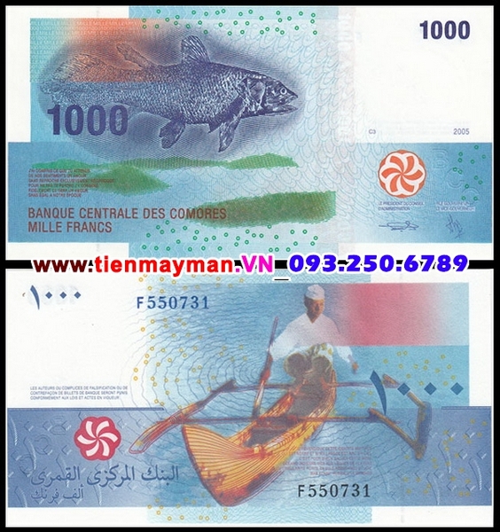 Tiền giấy Comoros 1000 Francs 2005 UNC