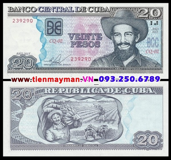 Tiền giấy Cuba 20 pesos 2004 UNC