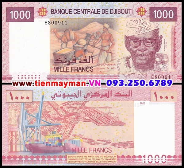 Tiền giấy Djibouti 1000 Francs 2008 UNC