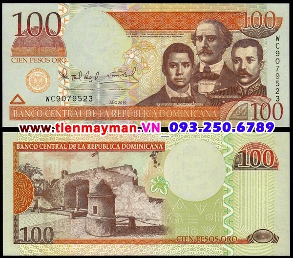 Tiền giấy Dominican Republic 100 Pesos 2010 UNC