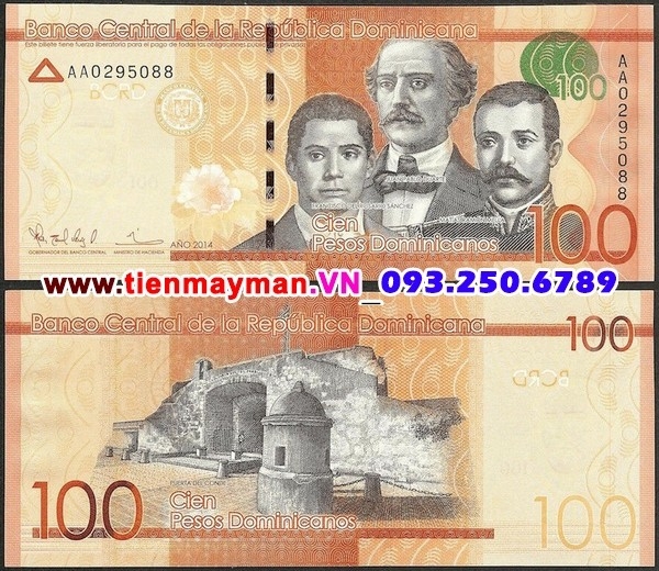 Tiền giấy Dominican Republic 100 Pesos 2014 UNC
