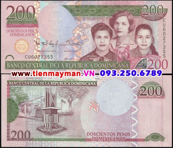 Tiền giấy Dominican Republic 200 Pesos 2013 UNC