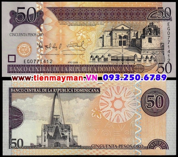 Tiền giấy Dominican Republic 50 Pesos 2008 UNC