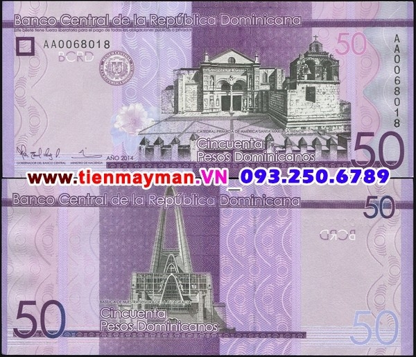 Tiền giấy Dominican Republic 50 Pesos 2014 UNC