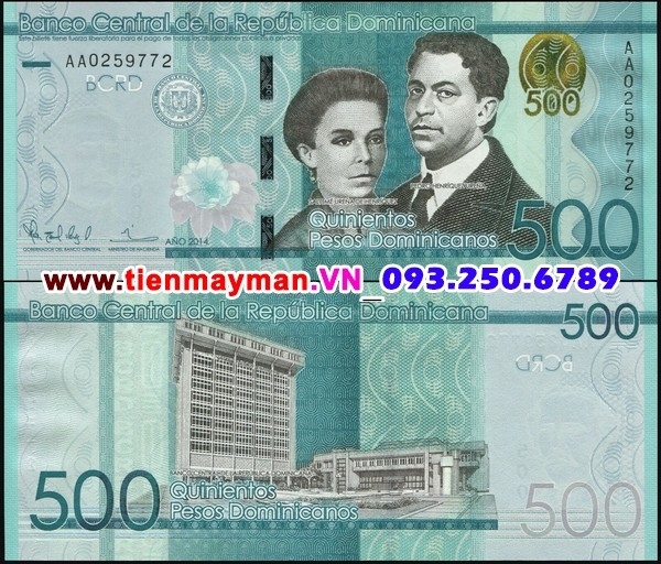 Tiền giấy Dominican Republic 500 Pesos 2014 UNC