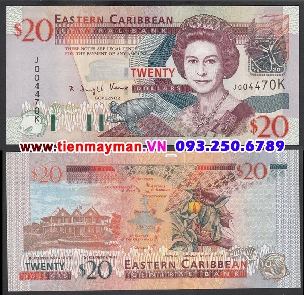 Tiền giấy East Caribbean 20 Dollar 2003 UNC