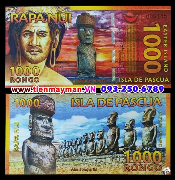 Tiền giấy Đảo Phục Sinh 1000 Rongo 2011 UNC polymer