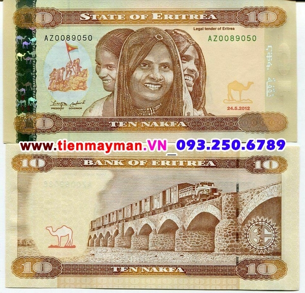 Tiền giấy Eritrea 10 Nakfa 2014 UNC