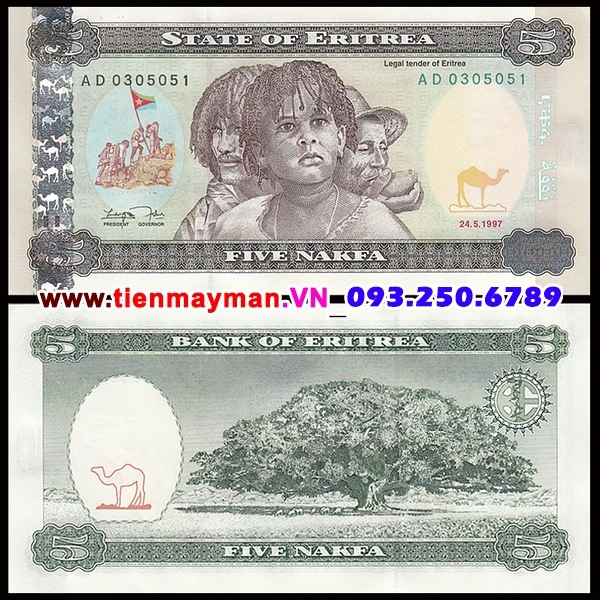 Tiền giấy Eritrea 5 Nakfa 1997 UNC