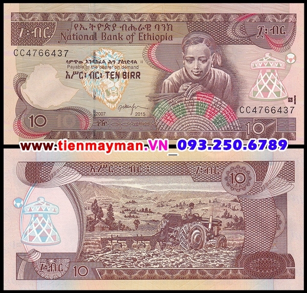 Tiền giấy Ethiopia 10 Birr 2008 UNC