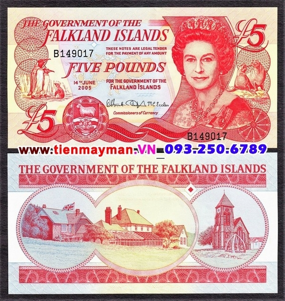 Tiền giấy Falkland Island 5 Pound 2005 UNC