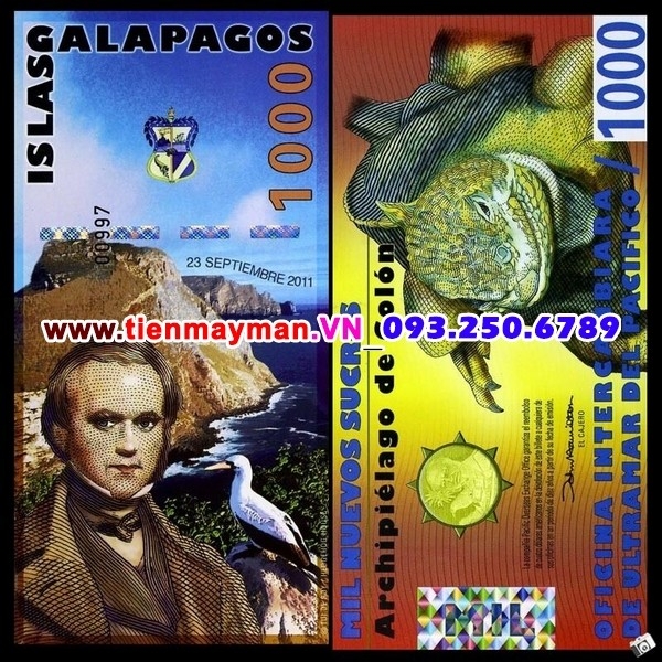 Tiền giấy Galapagos Islands 1000 Sucres 2011 UNC polymer