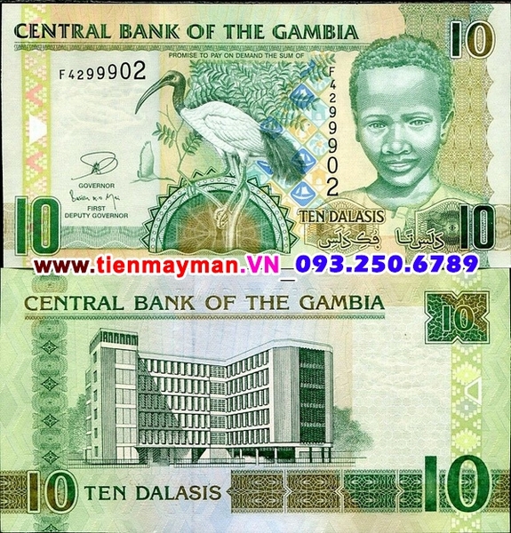 Tiền giấy Gambia 10 Dalasis 2013 UNC