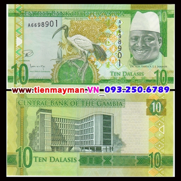 Tiền giấy Gambia 10 Dalasis 2015 UNC