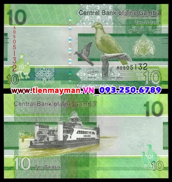 Tiền giấy Gambia 10 Dalasis 2019 UNC