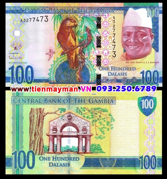 Tiền giấy Gambia 100 Dalasis 2015 UNC