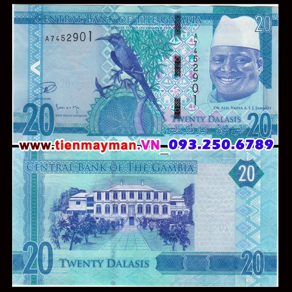 Tiền giấy Gambia 20 Dalasis 2015 UNC