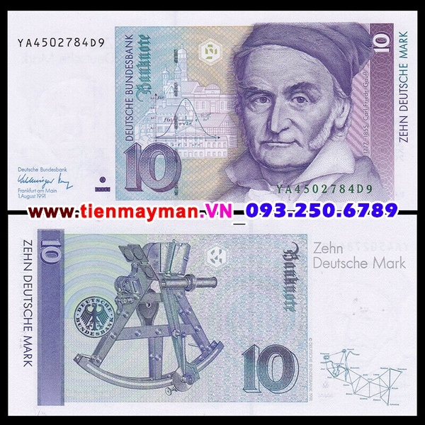 Tiền giấy  Đức 10 Mark 1989 UNC