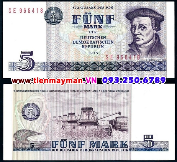 Tiền giấy Germany 5 Mark 1975 UNC