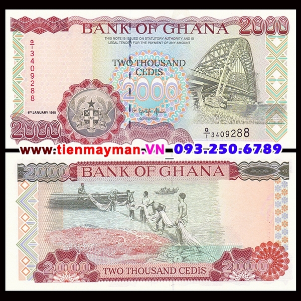 Tiền giấy Ghana 2000 Cedis 1996 UNC