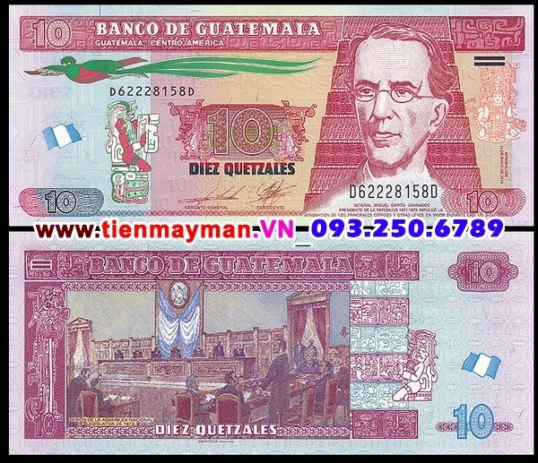 Tiền giấy Guatemala 10 Quetzales 2008 UNC