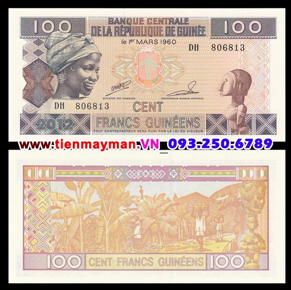 Tiền giấy Guinea 100 Sylis 2012 UNC