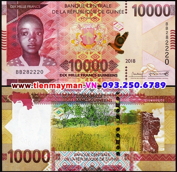 Tiền giấy Guinea 10000 Sylis 2018 UNC