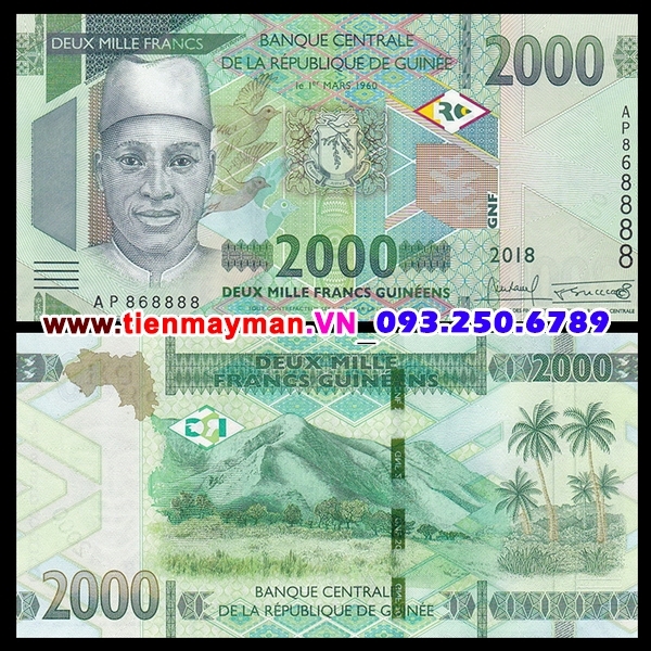 Tiền giấy Guinea 2000 Francs 2019 UNC