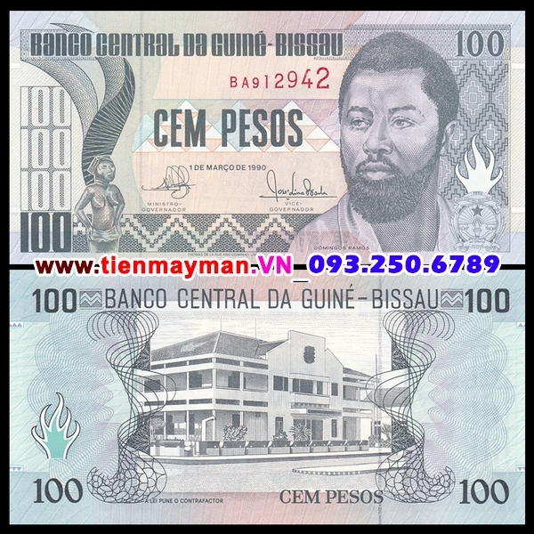 Tiền giấy Guinea Bissau 100 Pesos 1990 UNC