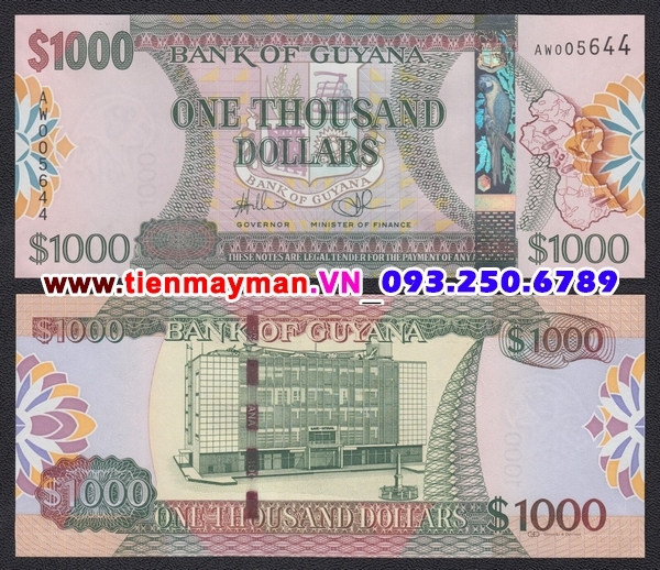 Tiền giấy Guyana 1000 Dollar 2011 UNC