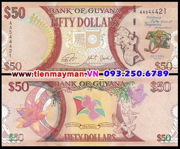 Tiền giấy Guyana 50 Dollar 2016 UNC
