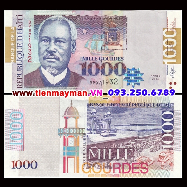 Tiền giấy Haiti 1000 Gourdes 2014 UNC