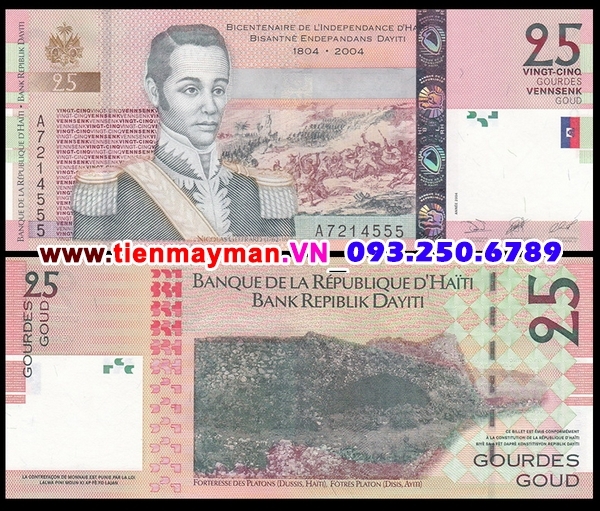 Tiền giấy Haiti 25 Gourdes 2010 UNC