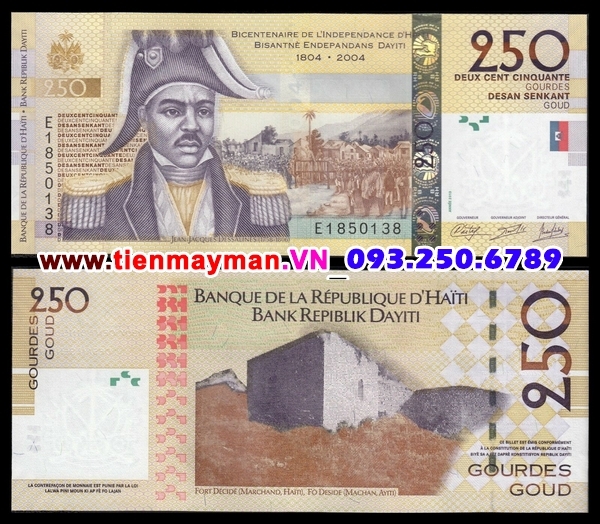 Tiền giấy Haiti 250 Gourdes 2013 UNC