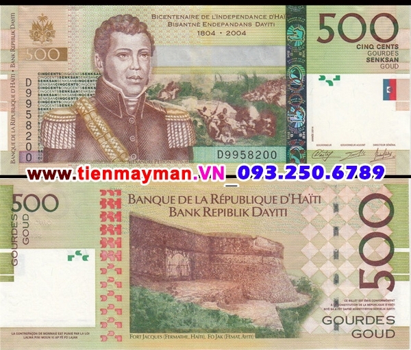 Tiền giấy Haiti 500 Gourdes 2014 UNC