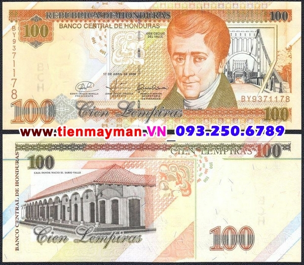 Tiền giấy Honduras 100 Lempiras 2008 UNC