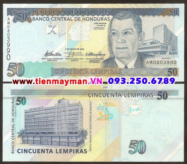 Tiền giấy Honduras 50 Lempira 2010 UNC