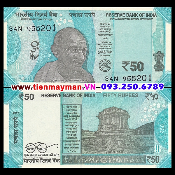 Tiền giấy India 50 Rupee 2017 UNC