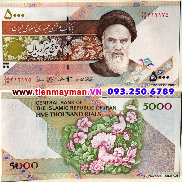 Tiền giấy Iran 5000 Rial 1993 UNC