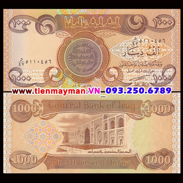 Tiền giấy Iraq 1000 Dinars 2013 UNC