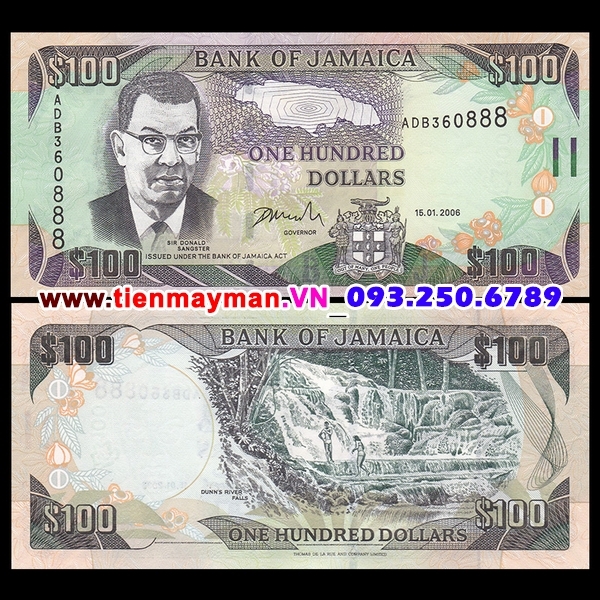 Tiền giấy Jamaica 100 Dollar 2002 UNC