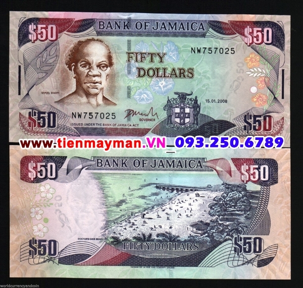 Tiền giấy Jamaica 50 Dollar 2008 UNC